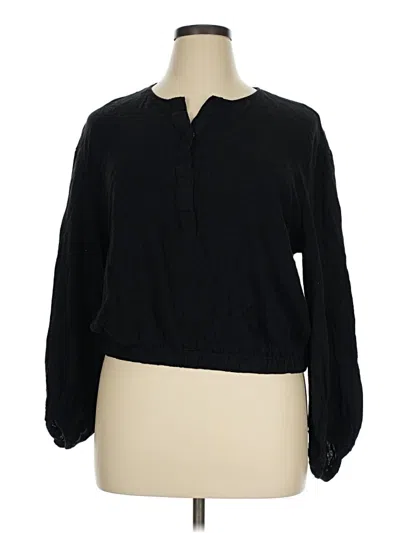 Pre-owned Worthington Long Sleeve Blouse In Black