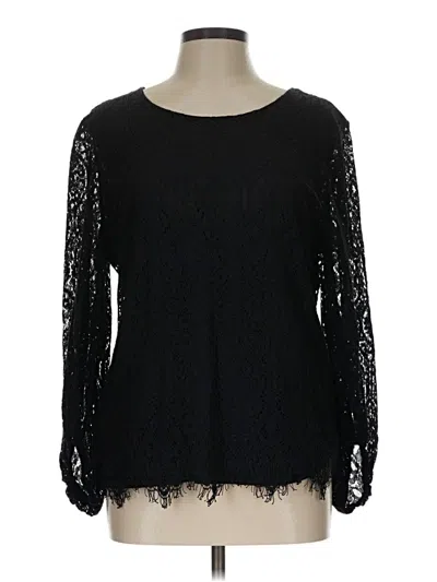 Pre-owned Worthington Long Sleeve Blouse In Black