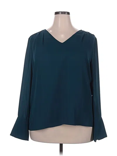 Worthington Long Sleeve Blouse In Blue