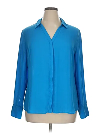 Pre-owned Worthington Long Sleeve Blouse In Blue