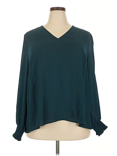 Pre-owned Worthington Long Sleeve Blouse In Blue