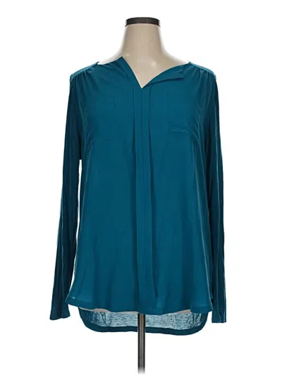 Pre-owned Worthington Long Sleeve Blouse In Blue