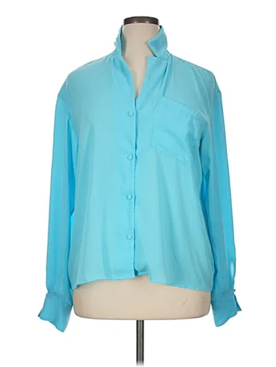 Pre-owned Worthington Long Sleeve Blouse In Blue