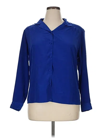 Pre-owned Worthington Long Sleeve Blouse In Blue