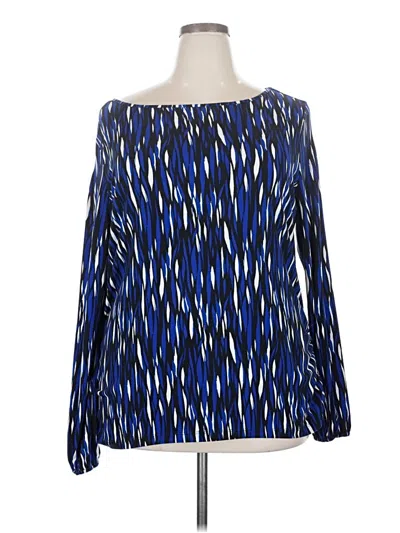Pre-owned Worthington Long Sleeve Blouse In Blue