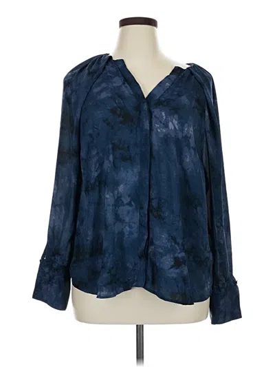 Pre-owned Worthington Long Sleeve Blouse In Blue