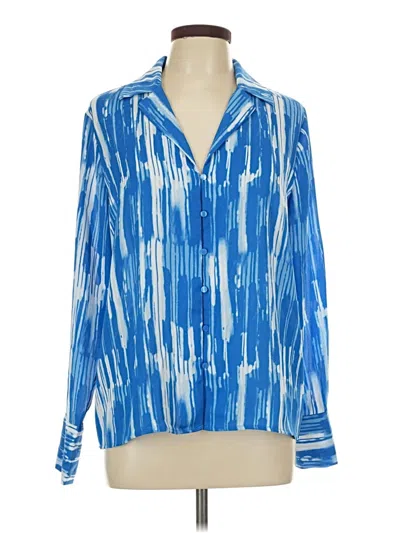 Pre-owned Worthington Long Sleeve Blouse In Blue