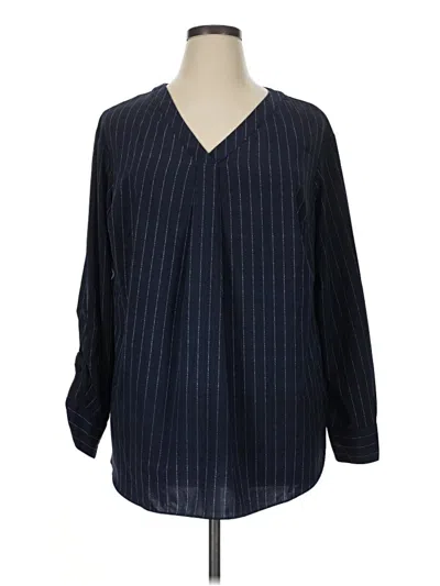 Pre-owned Worthington Long Sleeve Blouse In Blue