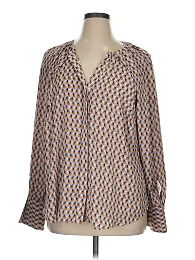 Pre-owned Worthington Long Sleeve Blouse In Brown