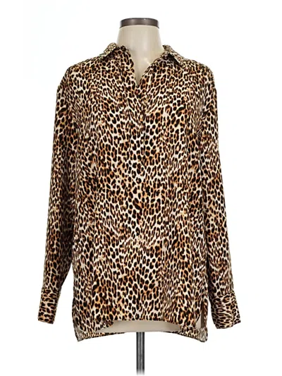Pre-owned Worthington Long Sleeve Blouse In Brown