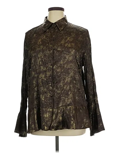 Pre-owned Worthington Long Sleeve Blouse In Brown
