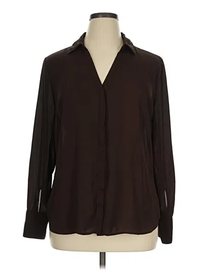 Pre-owned Worthington Long Sleeve Blouse In Brown
