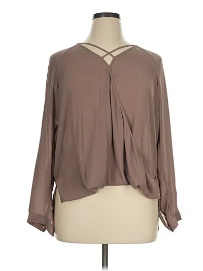 Pre-owned Worthington Long Sleeve Blouse In Brown