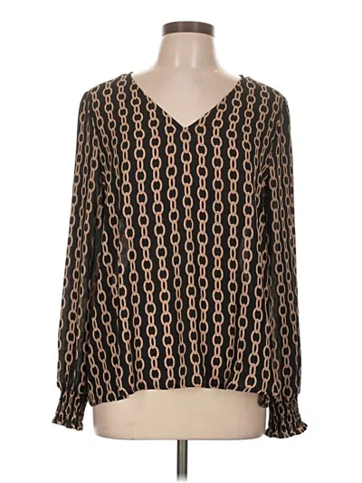 Pre-owned Worthington Long Sleeve Blouse In Brown