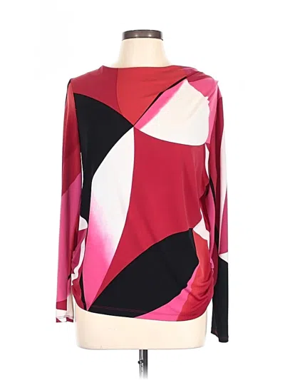 Pre-owned Worthington Long Sleeve Blouse In Burgundy