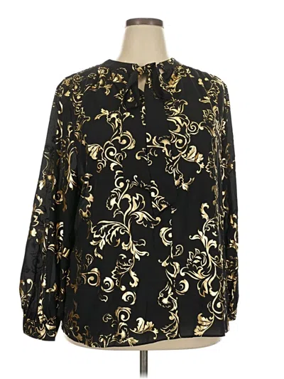 Pre-owned Worthington Long Sleeve Blouse In Gold