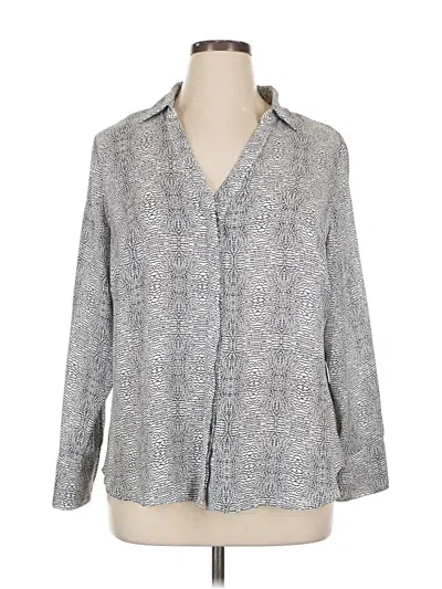 Pre-owned Worthington Long Sleeve Blouse In Gray