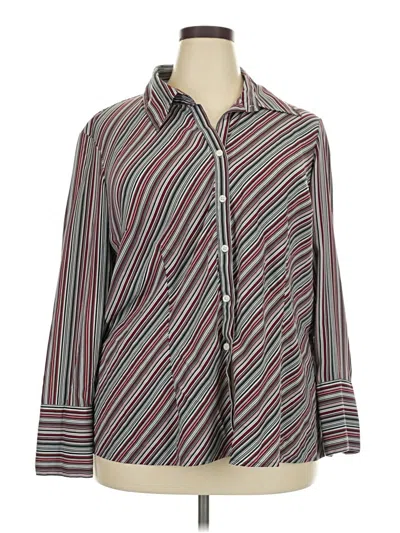 Pre-owned Worthington Long Sleeve Blouse In Gray