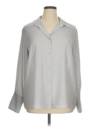 Pre-owned Worthington Long Sleeve Blouse In Gray