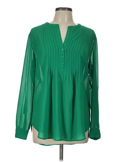 Pre-owned Worthington Long Sleeve Blouse In Gray