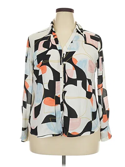 Pre-owned Worthington Long Sleeve Blouse In Gray