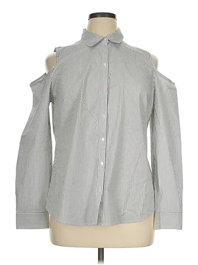 Pre-owned Worthington Long Sleeve Blouse In Gray