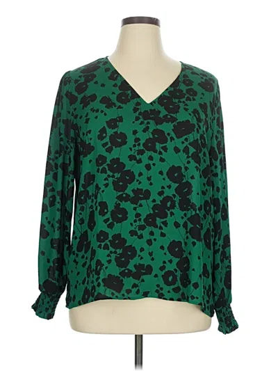 Pre-owned Worthington Long Sleeve Blouse In Green