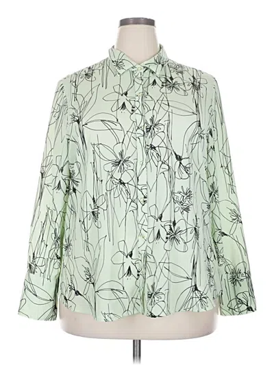 Pre-owned Worthington Long Sleeve Blouse In Green