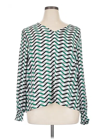 Pre-owned Worthington Long Sleeve Blouse In Green