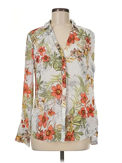 Pre-owned Worthington Long Sleeve Blouse In Ivory