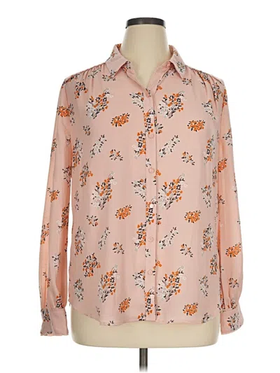 Pre-owned Worthington Long Sleeve Blouse In Orange