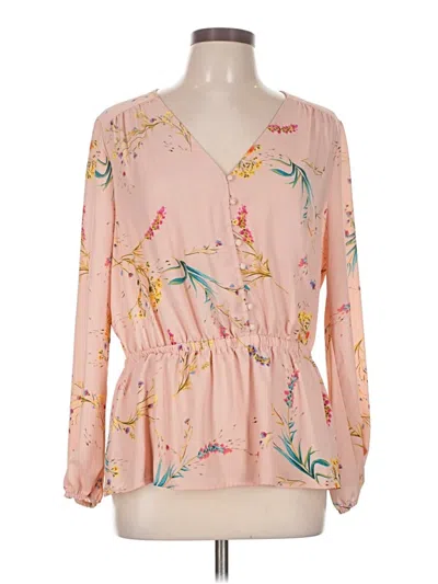 Pre-owned Worthington Long Sleeve Blouse In Pink