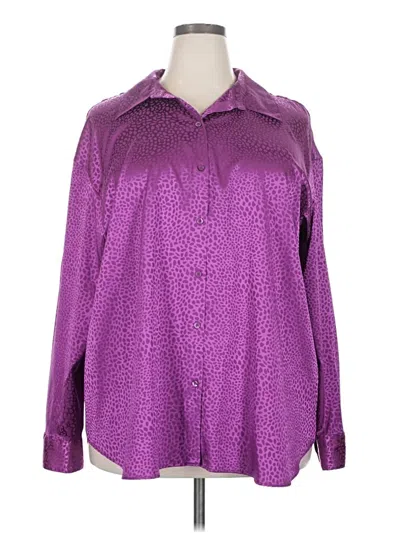 Pre-owned Worthington Long Sleeve Blouse In Purple