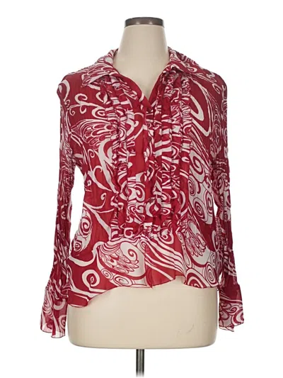 Pre-owned Worthington Long Sleeve Blouse In Red