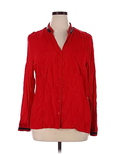 Pre-owned Worthington Long Sleeve Blouse In Red