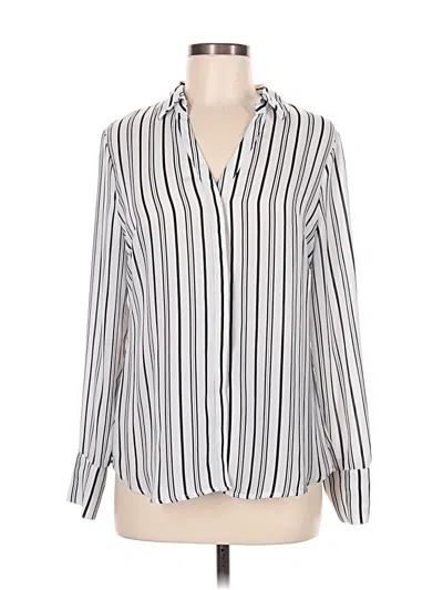 Pre-owned Worthington Long Sleeve Blouse In Silver
