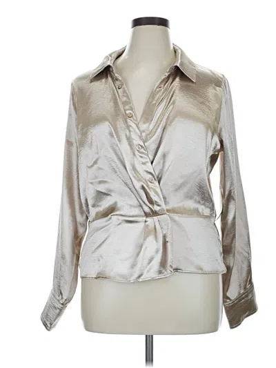 Worthington Long Sleeve Blouse In Silver