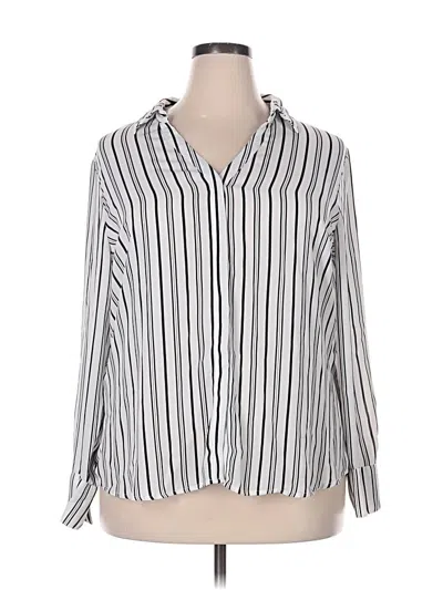 Pre-owned Worthington Long Sleeve Blouse In Silver