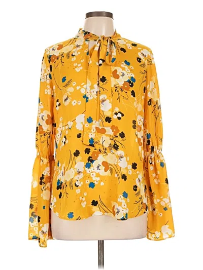 Pre-owned Worthington Long Sleeve Blouse In Yellow