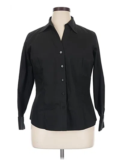 Pre-owned Worthington Long Sleeve Button Down Shirt In Black