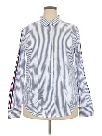 Pre-owned Worthington Long Sleeve Button Down Shirt In Blue