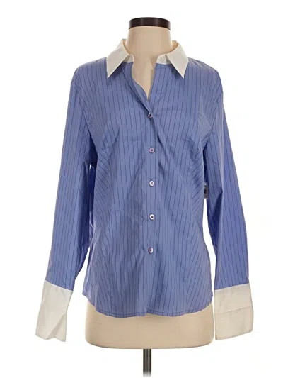 Pre-owned Worthington Long Sleeve Button Down Shirt In Blue