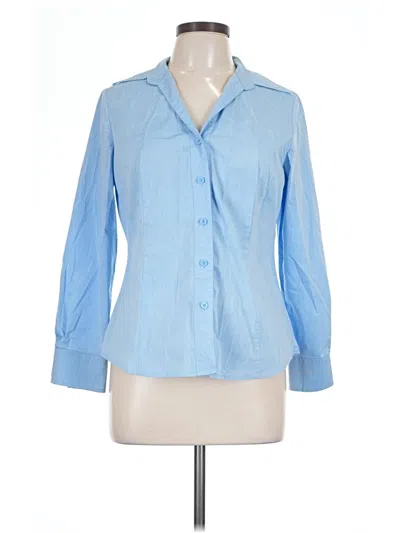 Pre-owned Worthington Long Sleeve Button Down Shirt In Blue
