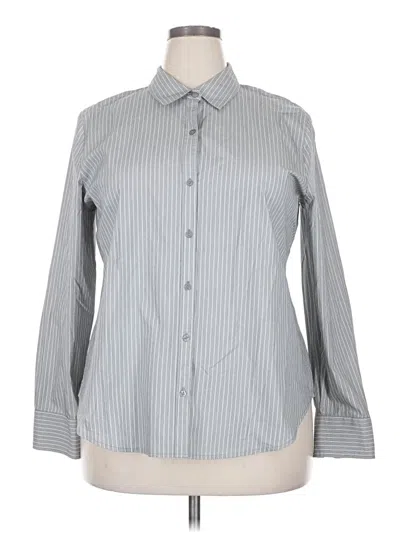 Pre-owned Worthington Long Sleeve Button Down Shirt In Gray