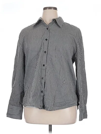 Pre-owned Worthington Long Sleeve Button Down Shirt In Gray