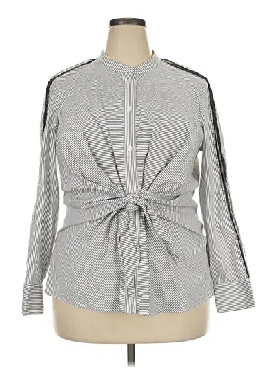 Pre-owned Worthington Long Sleeve Button Down Shirt In Gray
