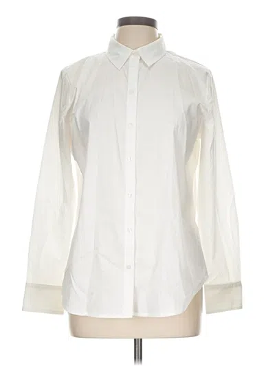 Pre-owned Worthington Long Sleeve Button Down Shirt In Ivory