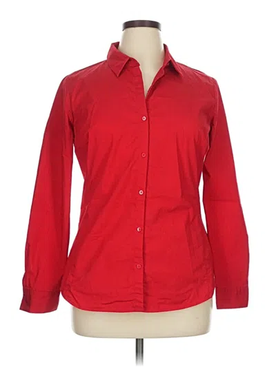 Pre-owned Worthington Long Sleeve Button Down Shirt In Red