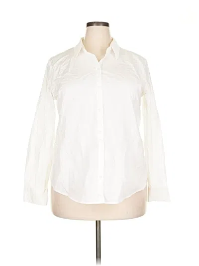 Pre-owned Worthington Long Sleeve Button Down Shirt In White