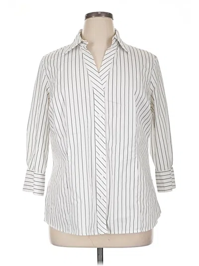 Pre-owned Worthington Long Sleeve Polo Shirt In Silver